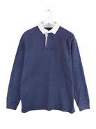 Ralph Lauren 90s Vintage Langarm Polo Blau L (front image)