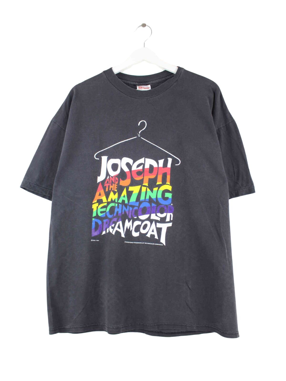 Hanes 1991 Vintage Dreamcoat Print T-Shirt Grau XL (front image)