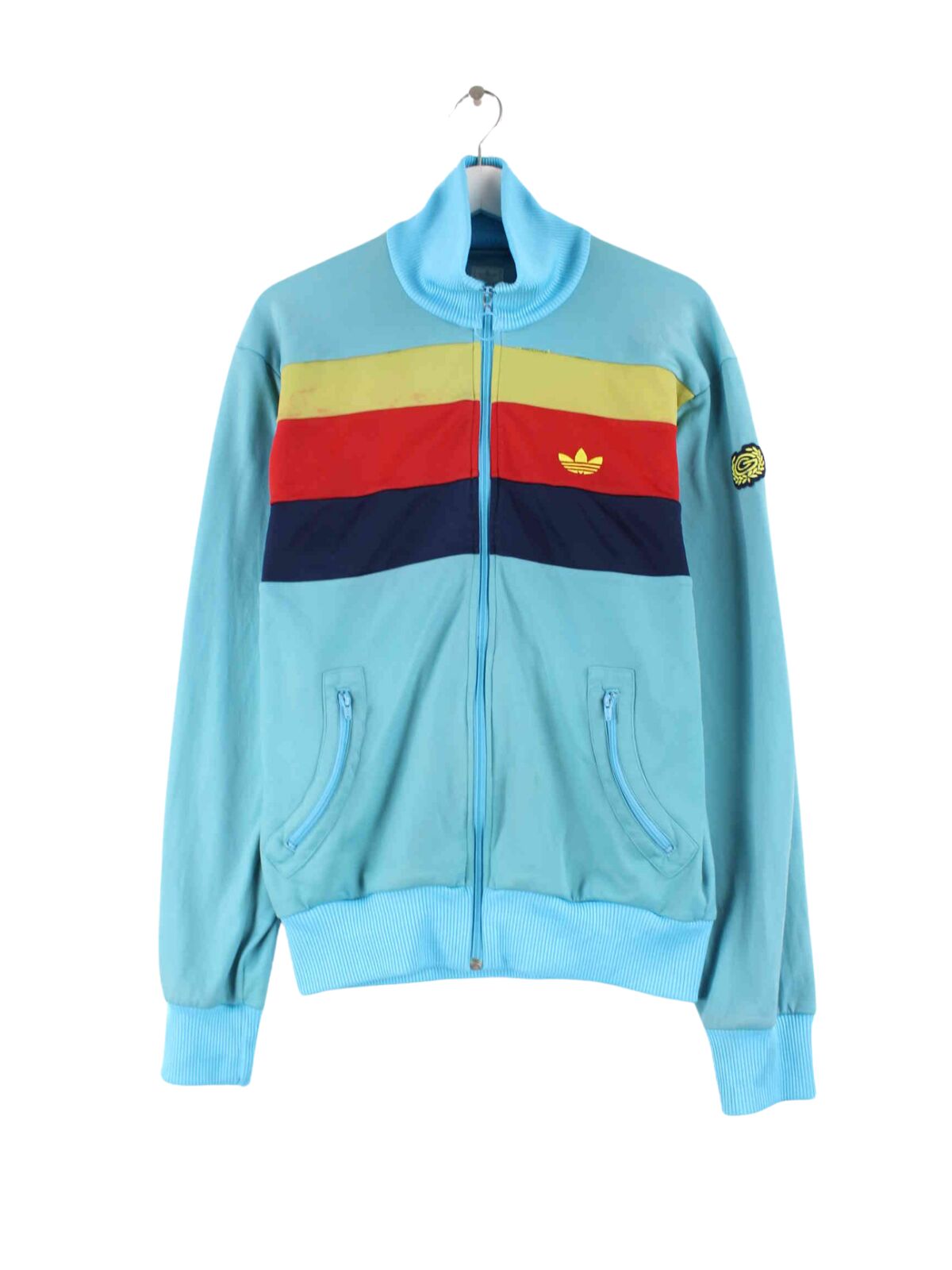 Adidas Striped Trainingsjacke Türkis M (front image)