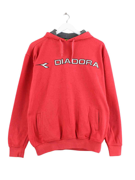 Diadora Embroidered Hoodie Rot M