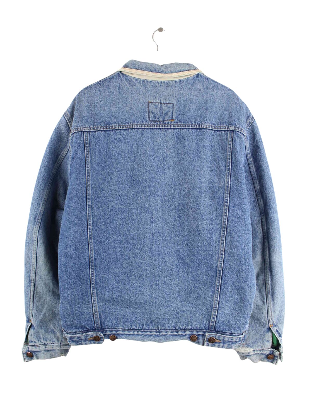 Vintage 90s Gefütterte Jeans Jacke Blau L (back image)