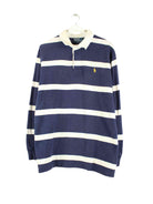 Ralph Lauren 90s Vintage Striped Polo Sweater Blau XL (front image)