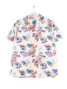 Vintage y2k Flower Pattern Hawaii Hemd Weiß L (back image)