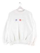 Vintage 90s Paris Embroidered Sweater Weiß S (front image)