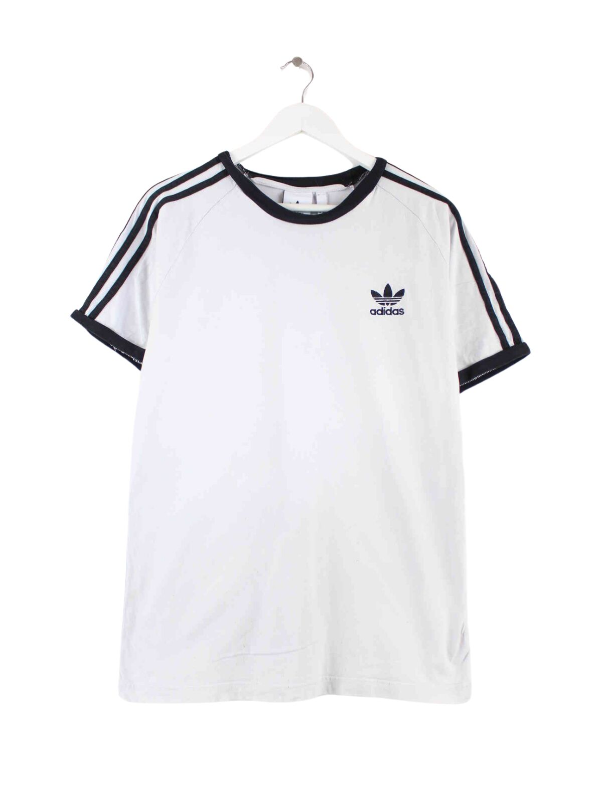 Adidas Trefoil Embroidered 3-Stripes T-Shirt Weiß M (front image)