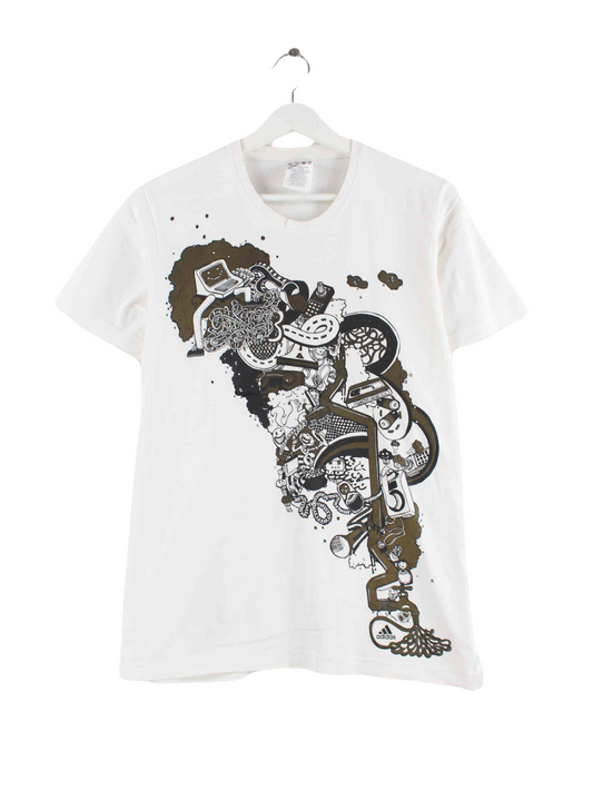 Adidas Print T-Shirt Weiß XS
