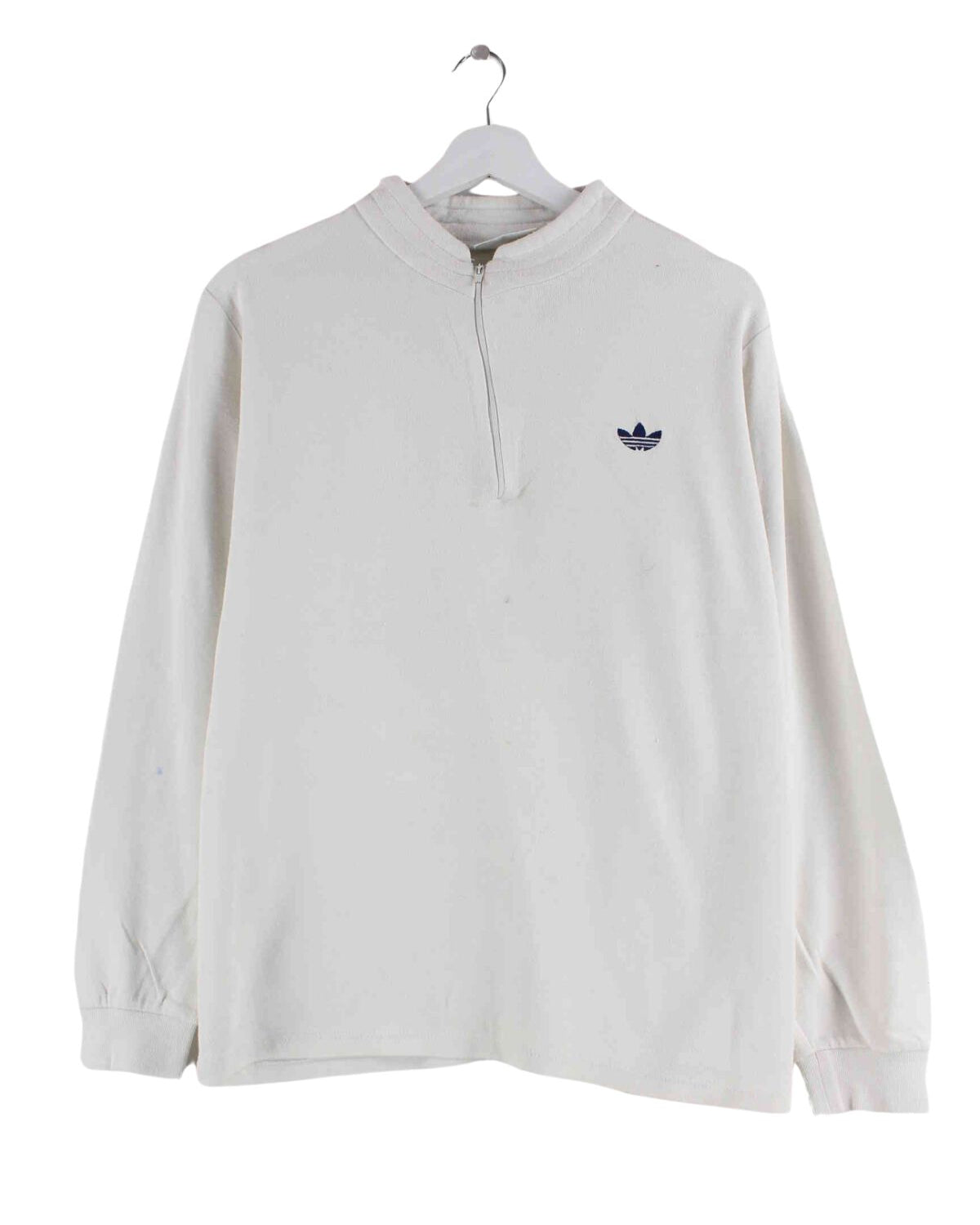 Adidas Damen 80s Vintage Half Zip Sweater Beige L (front image)