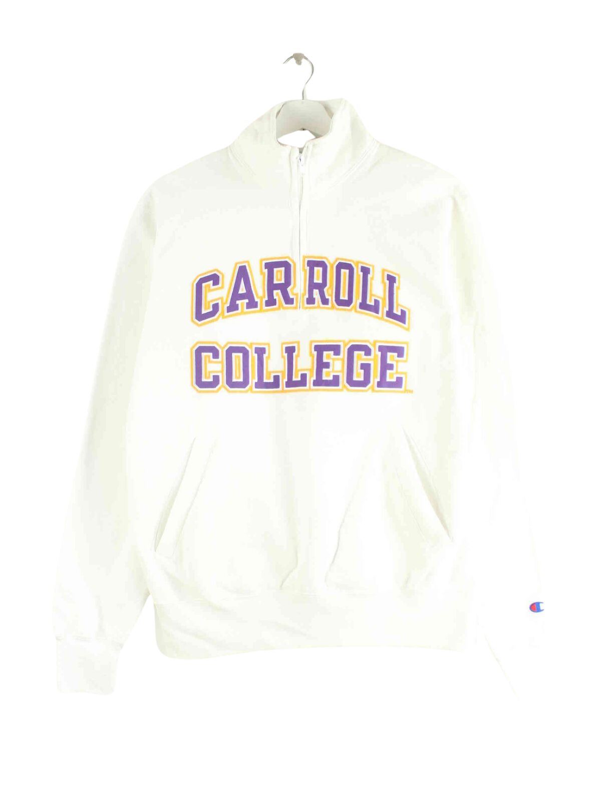 Champion Carroll College Embroidered Half Zip Sweater Weiß S (front image)