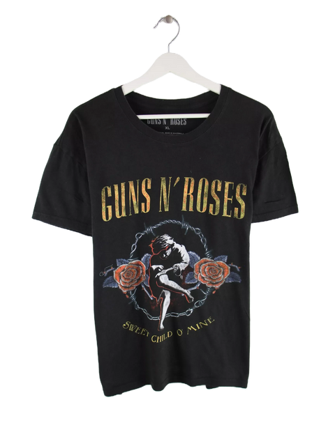Vintage Guns N' Roses Sweet Child O' Mine Print Damen T-Shirt Schwarz XL