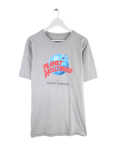 Vintage 00s Planet Hollywood Disney Springs Print T-Shirt Grau XL