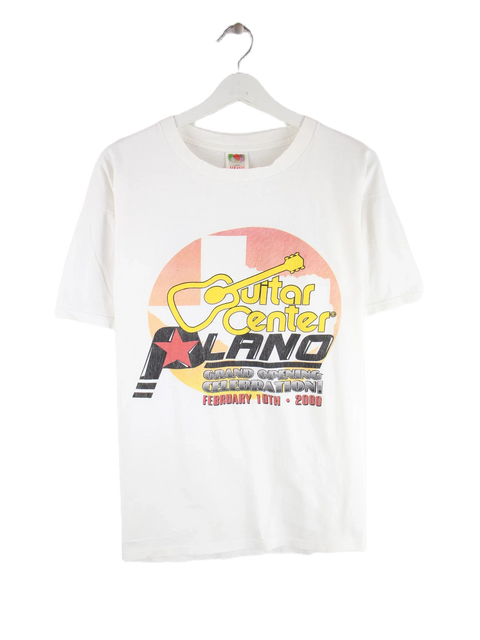 Fruit of the Loom 2000 Vintage Guitar Center Plano Print T-Shirt Weiß XL