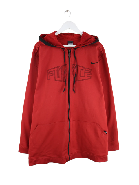 Nike Force Print Zip Hoodie Rot 3XL