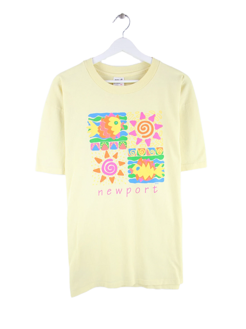 Anvil 90s Vintage Newport Graphic Print T-Shirt Gelb XL