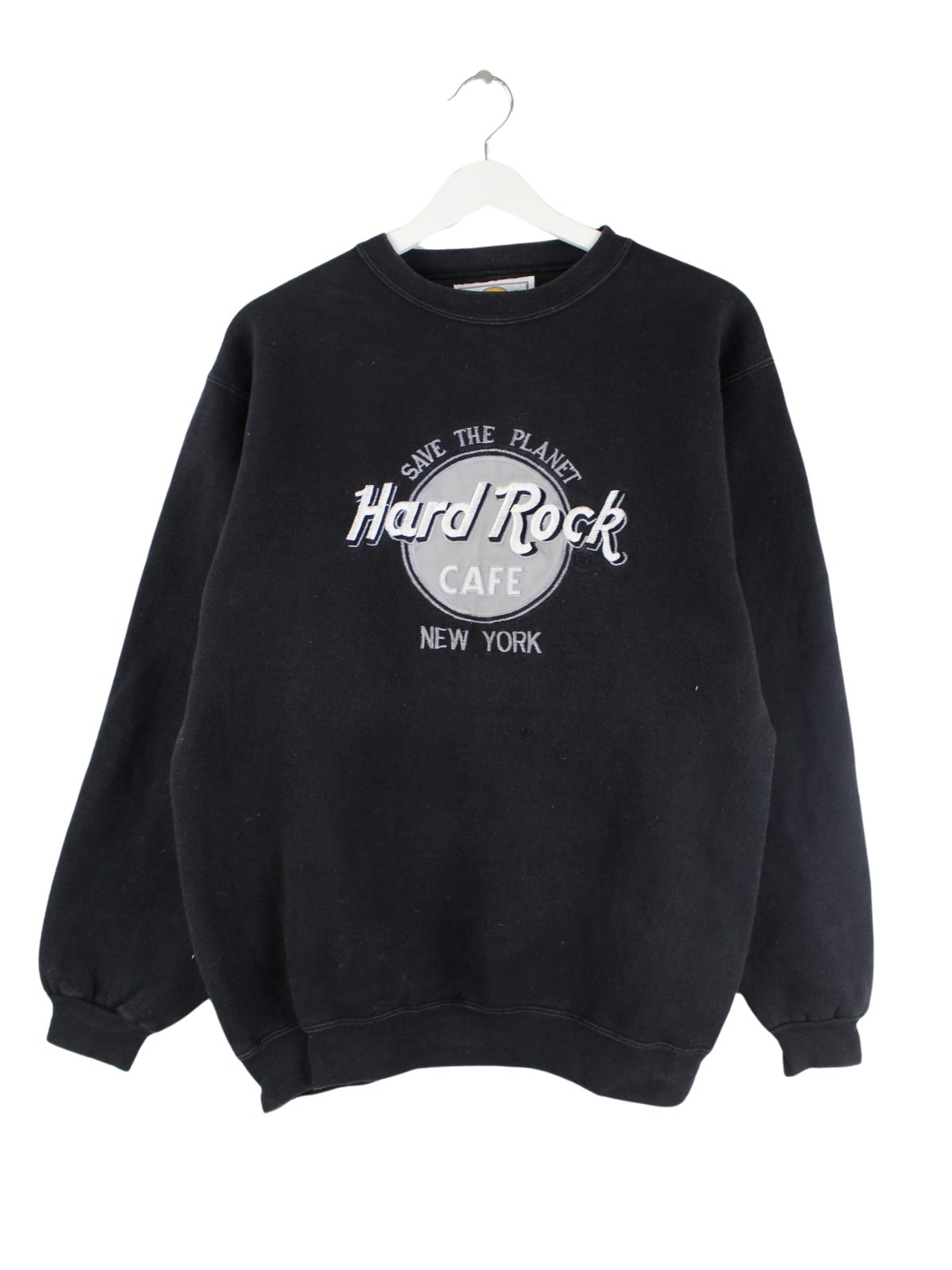 Hard Rock Cafe 90s Vintage New York Embroidered Heavy Sweater 
