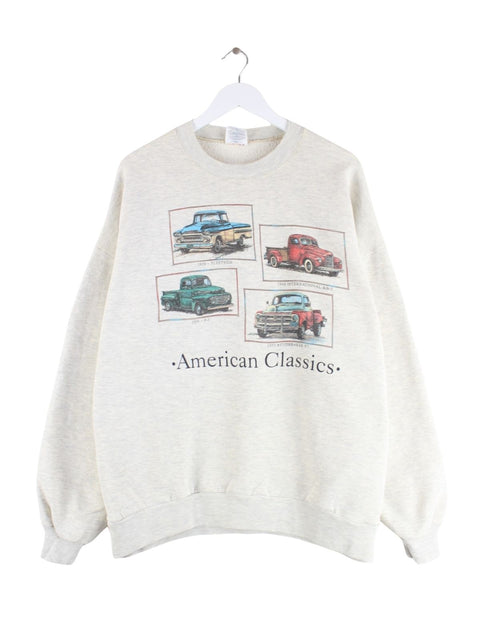 Jerzees 00s American Classics Print Sweater Grau XXL