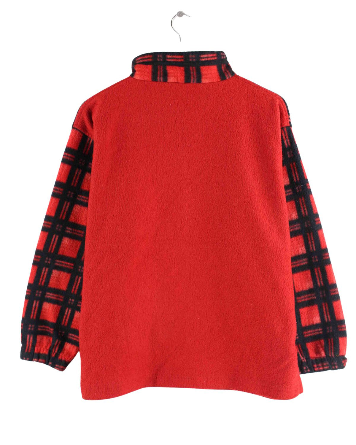 Vintage Damen y2k Fleece Half Zip Sweater Rot S (back image)