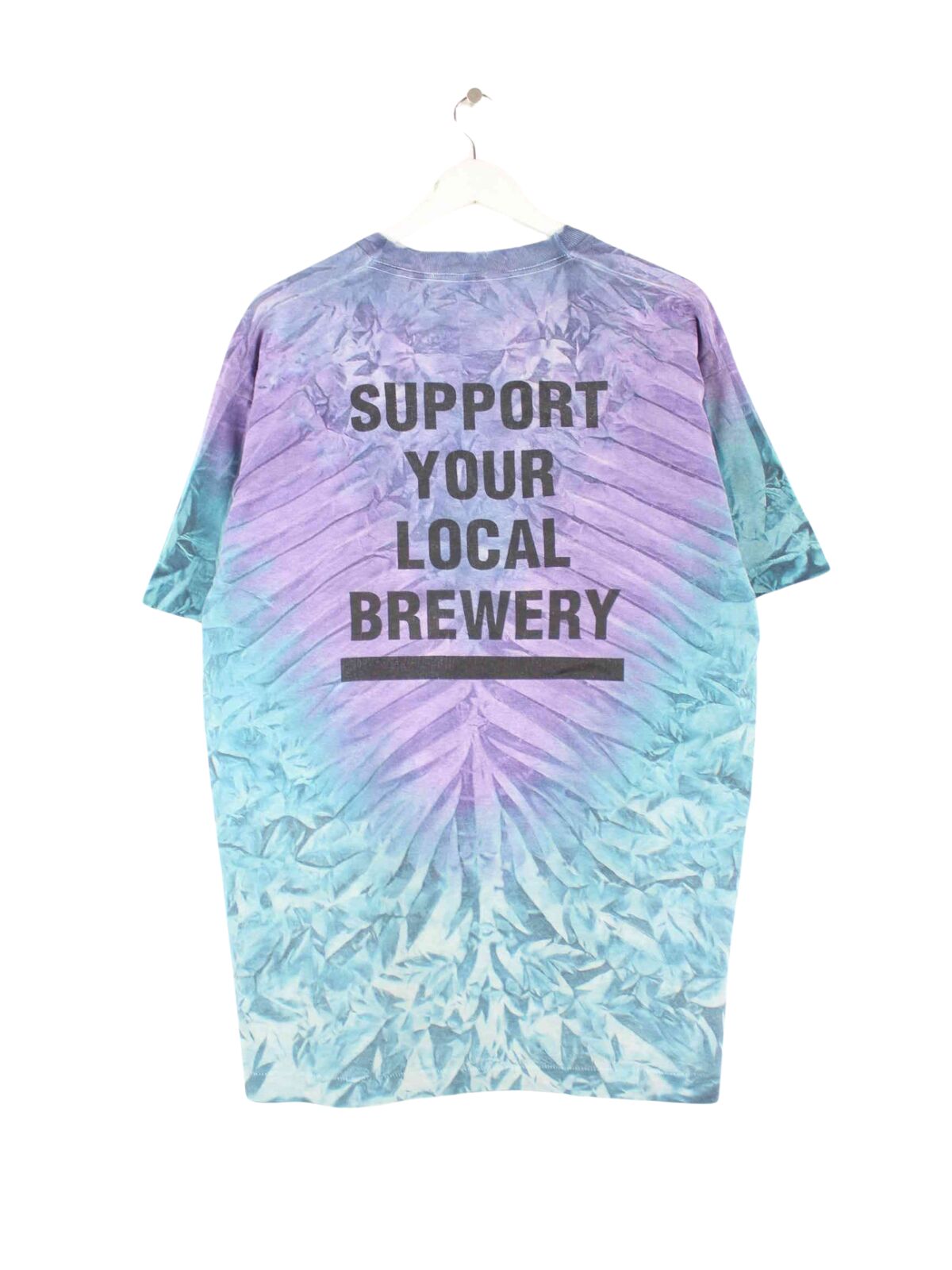 Vintage 90s Brewery Print Single Stitch Tie Dye T-Shirt Mehrfarbig XL (back image)