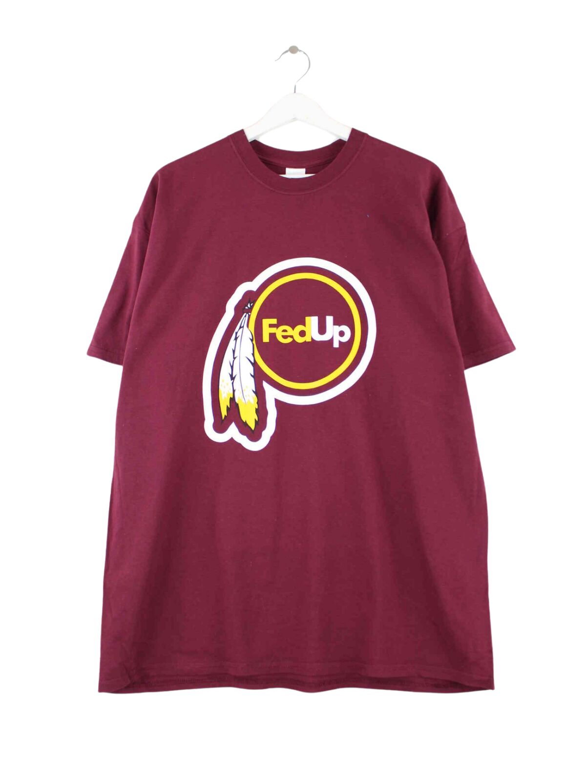 Gildan Fed Up Sell The Team Print T-Shirt Rot XL (front image)