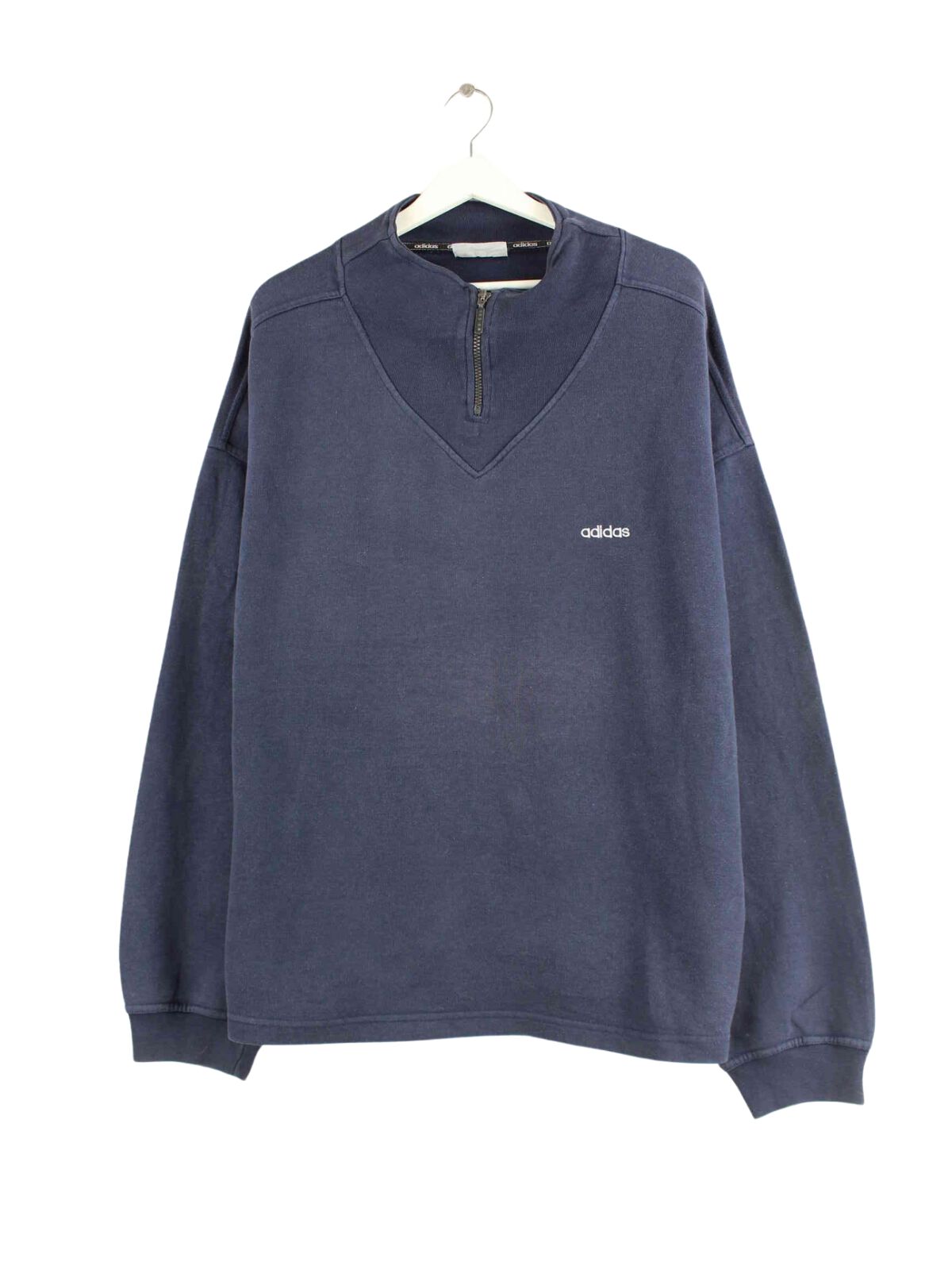 Adidas 90s Vintage Half Zip Sweater Blau XL (front image)