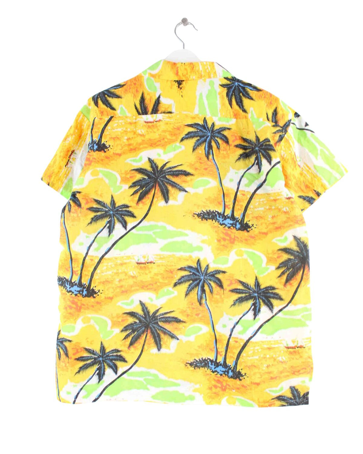 Vintage y2k Hawaii Kurzarm Hemd Gelb XL (back image)