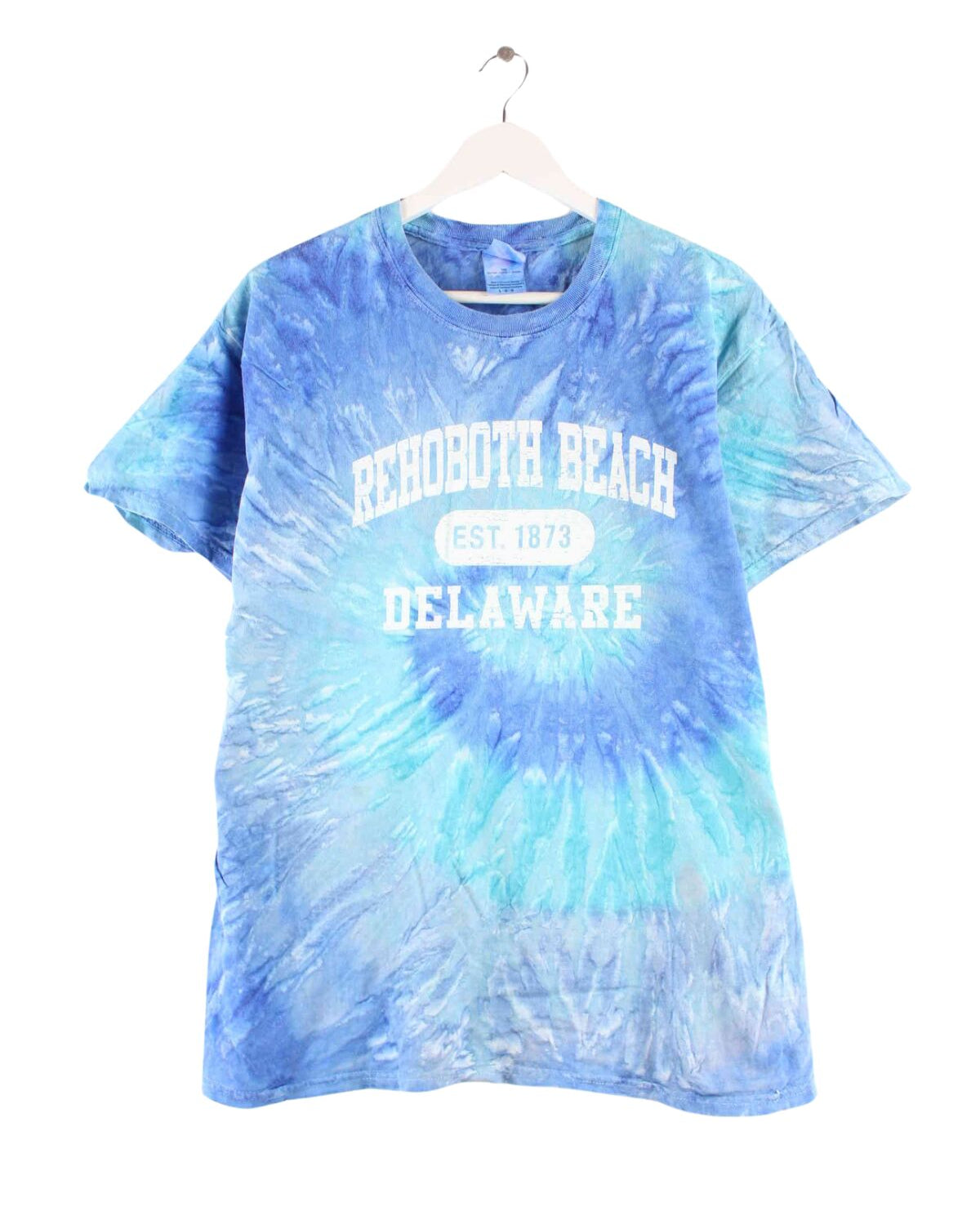 Vintage y2k Tie Dye Print T-Shirt Blau L (front image)