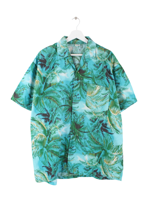 Vintage Hawaii Freizeit Hemd Türkis XL
