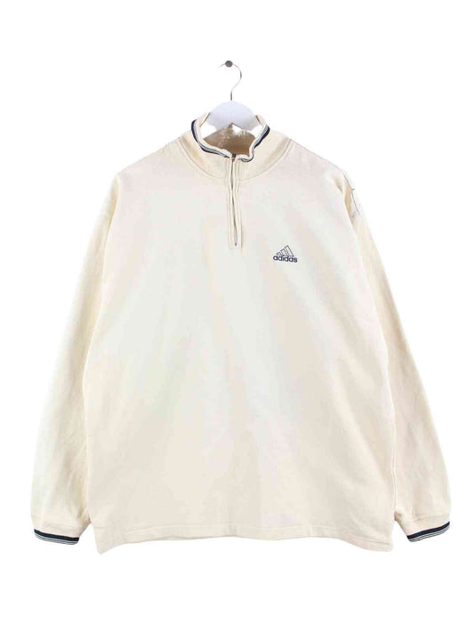 Adidas 90s Half Zip Sweater Beige L
