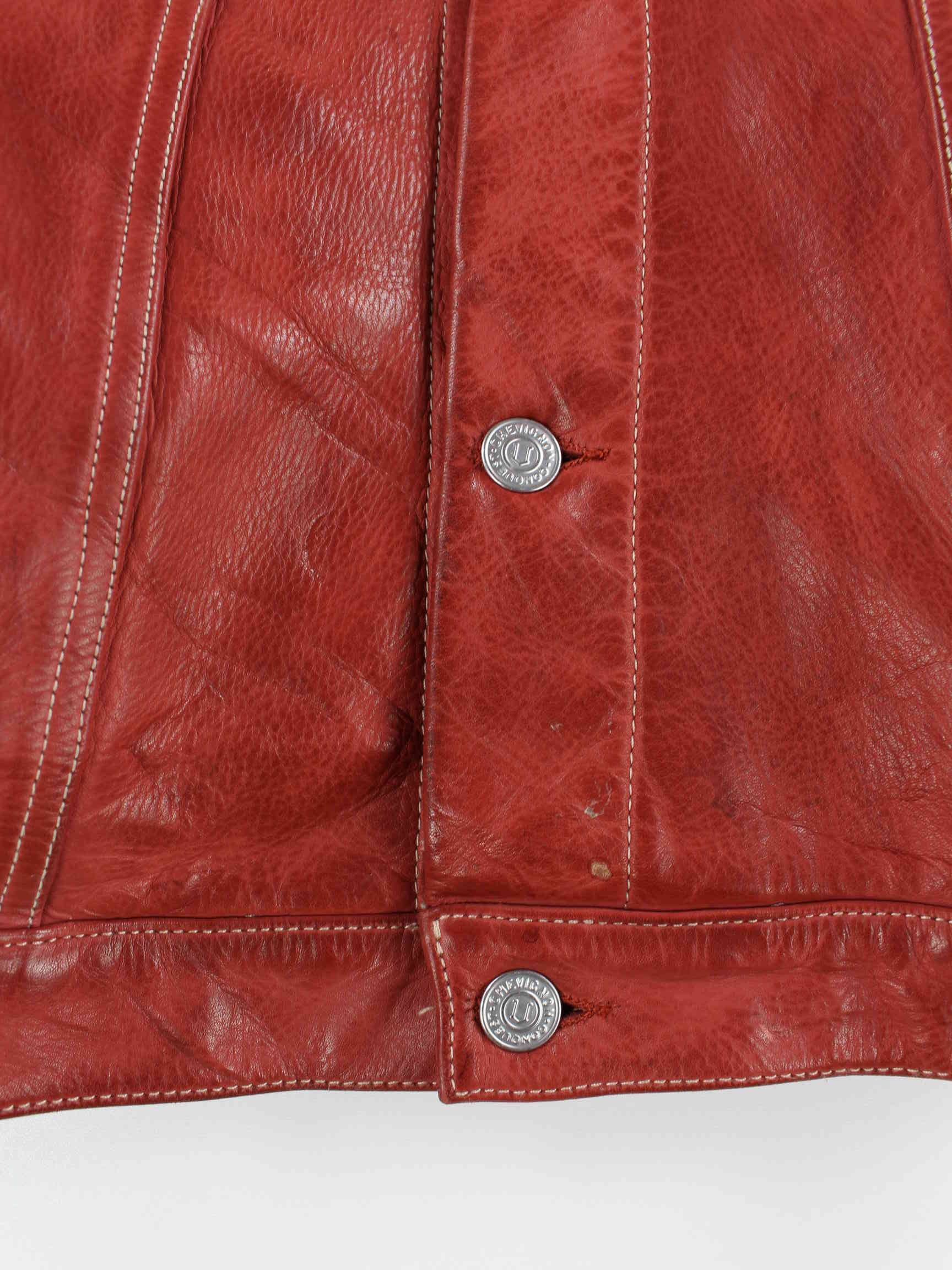 Chevignon 90s Leather Jacket Red L – Peeces