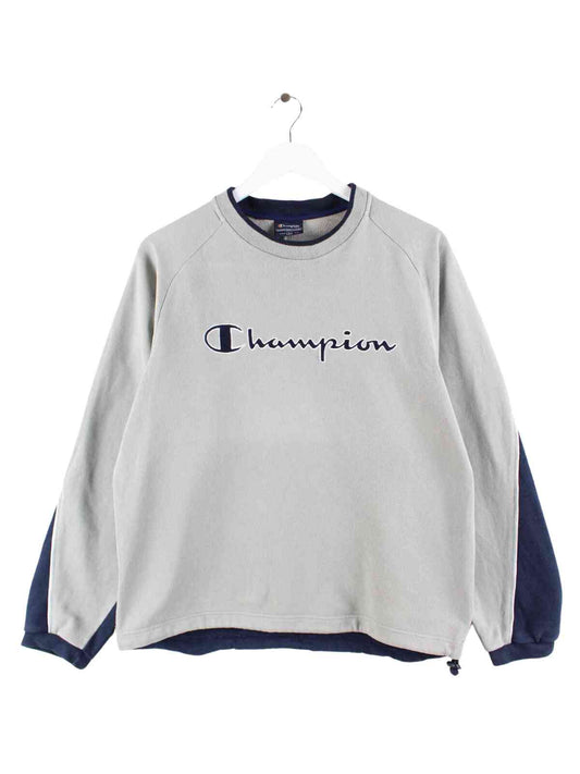 Champion Embroidered 90s Sweater Grau M
