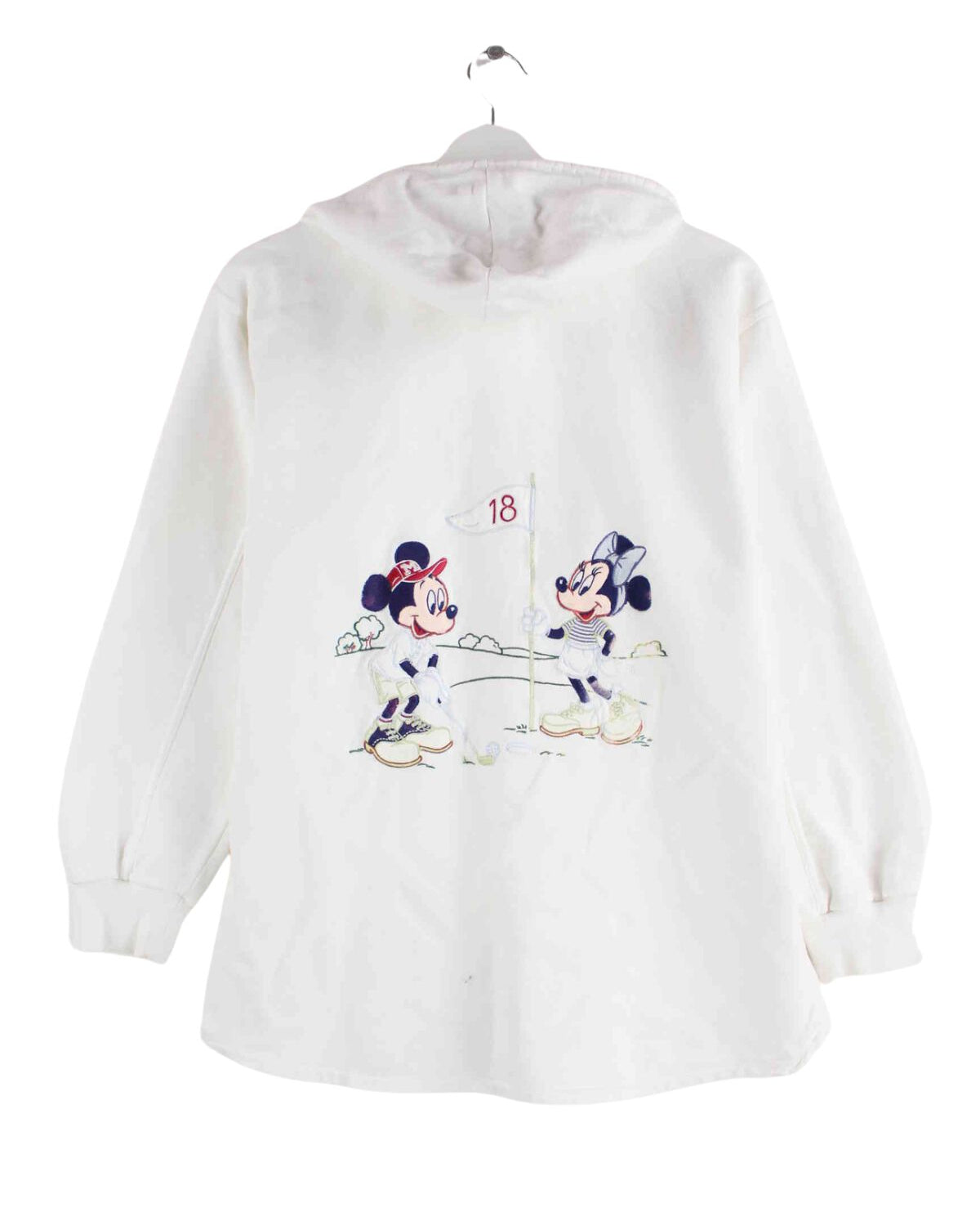 Disney Minnie Mouse 18 Golf Embroidered Hoodie Weiß M (back image)
