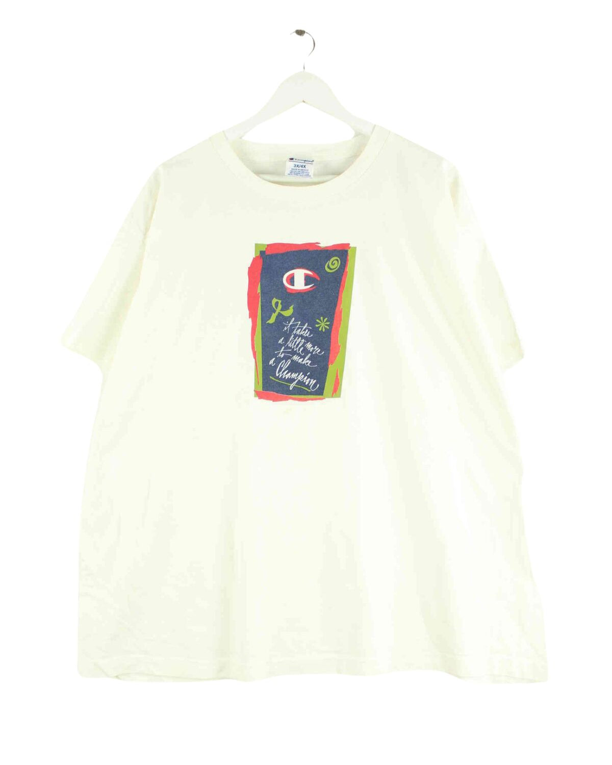 Champion Print T-Shirt Weiß 4XL (front image)