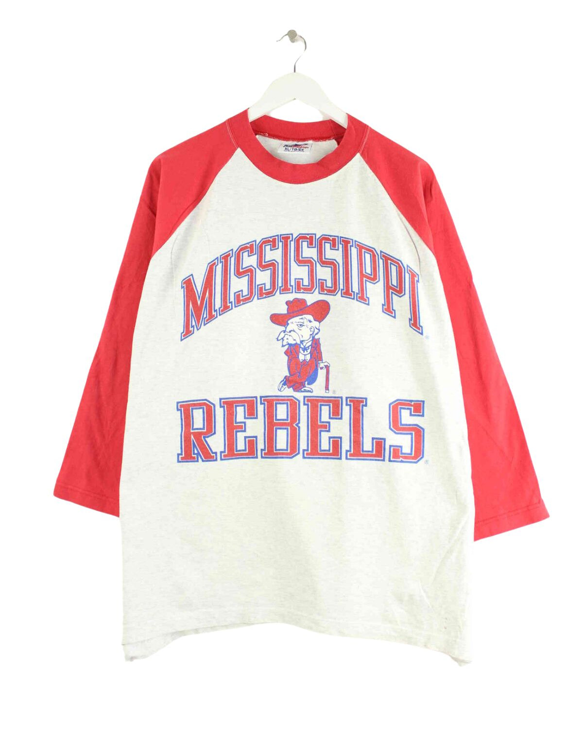 Logo 7 90s Vintage Mississippi Rebbels Print Half Sleeve Sweatshirt Grau XL (front image)