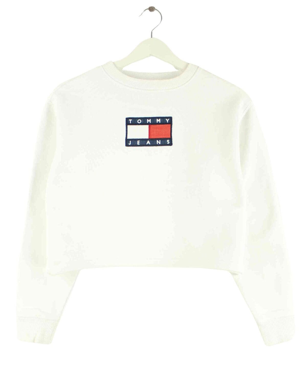 Tommy Hilfiger Damen Embroidered Crop Sweater Weiß XS (front image)