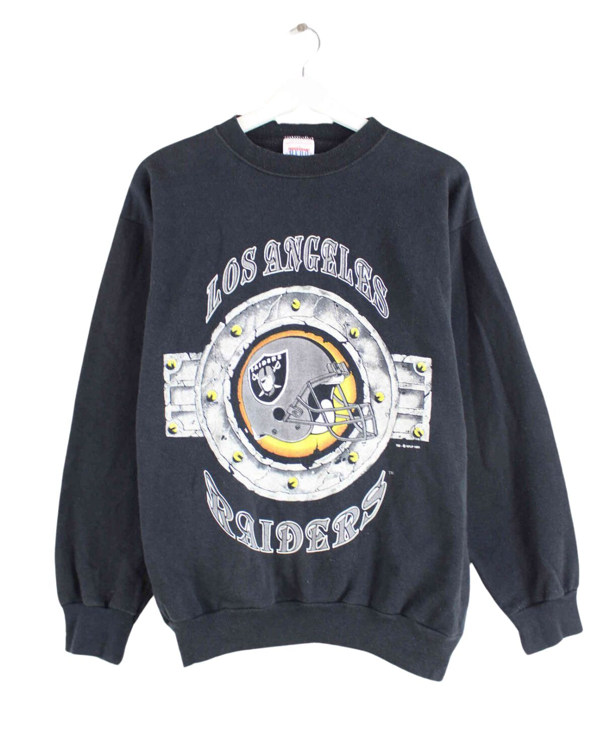 Vintage 1991 Los Angeles Raiders Sweater Schwarz M (front image)