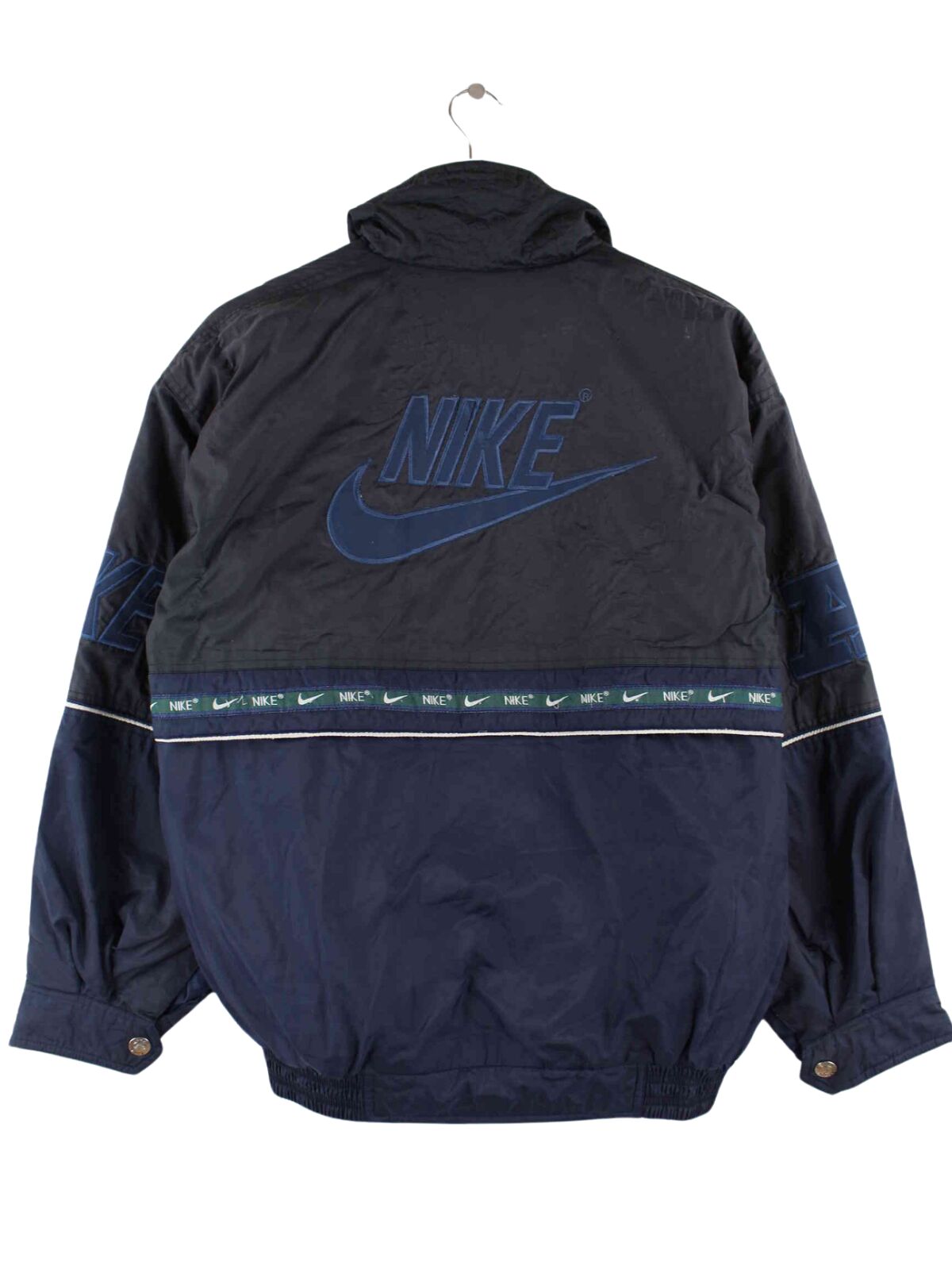 Nike 90s Vintage Big Logo Embroidered Jacke Schwarz XS (back image)