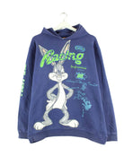 Looney Tunes y2k Bugs Bunny Racing Print Hoodie Blau  (front image)