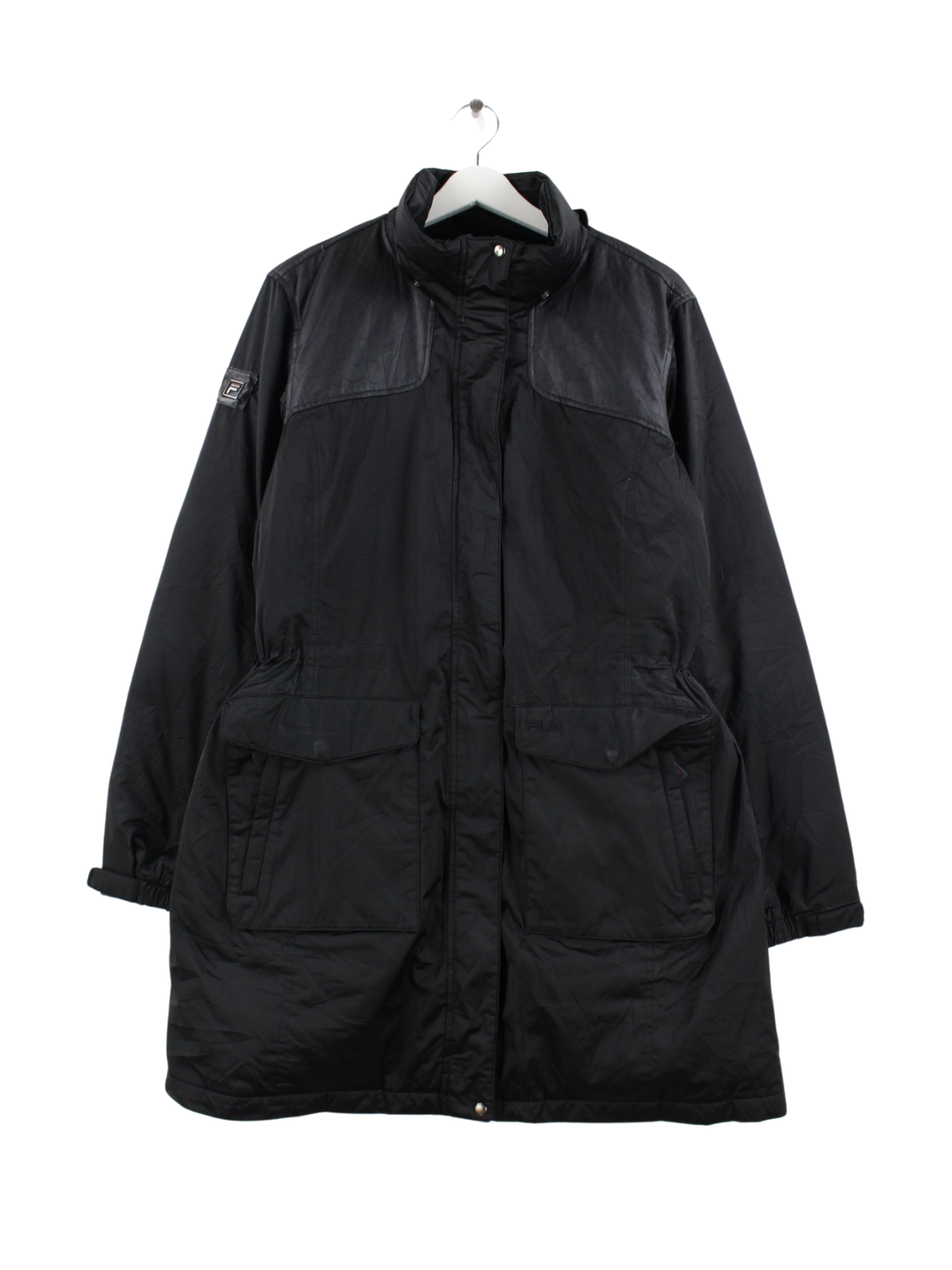 Black and white fila jacket on sale