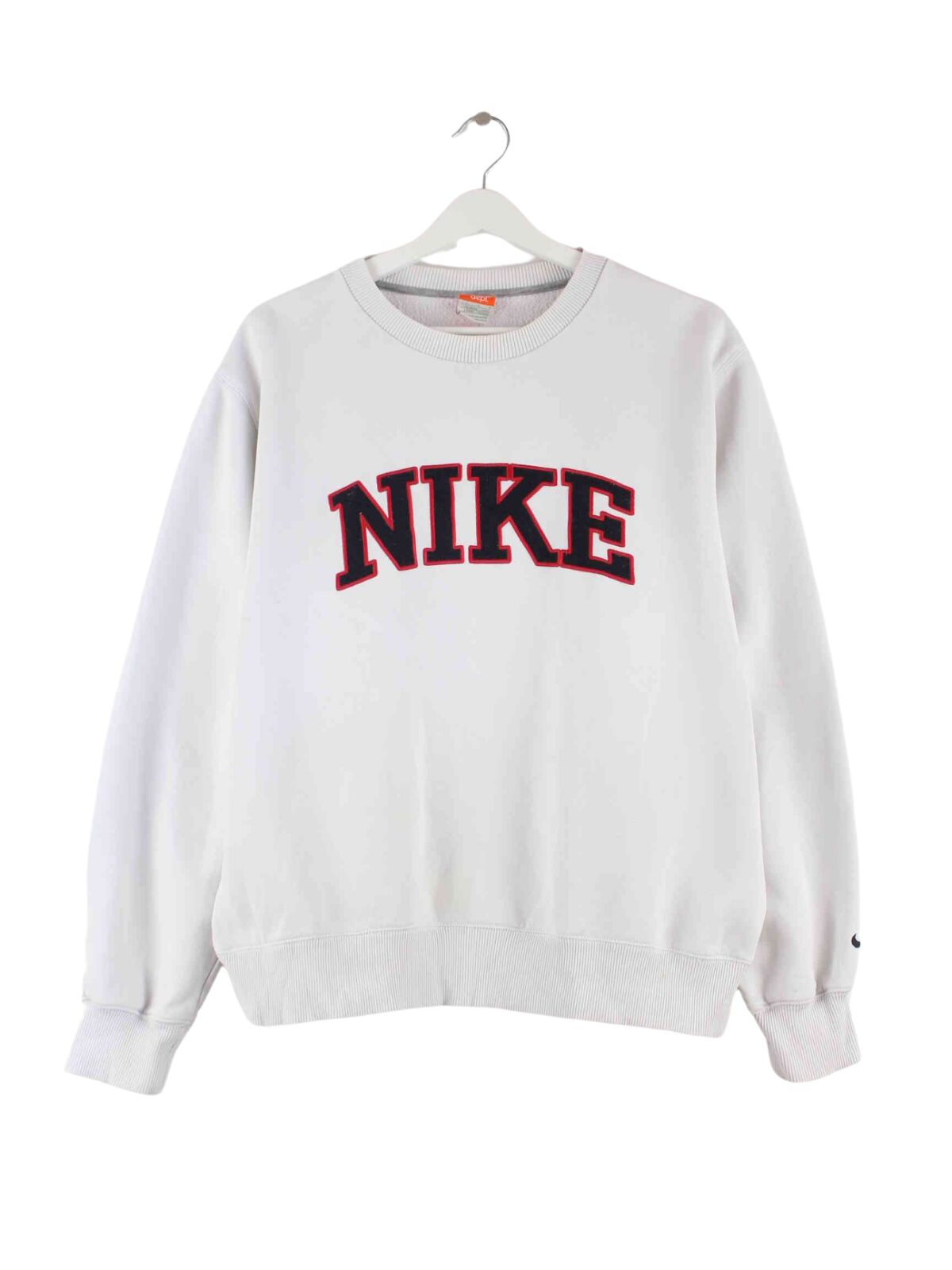 white nike spell out sweatshirt