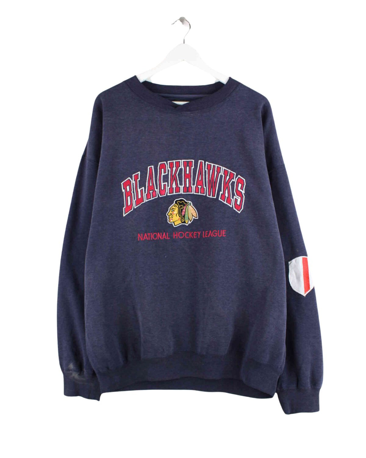 Vintage Blackhawks Embroidered Sweater Blau XXL (front image)