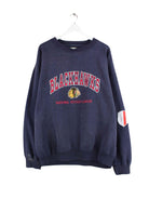 Vintage Blackhawks Embroidered Sweater Blau XXL (front image)
