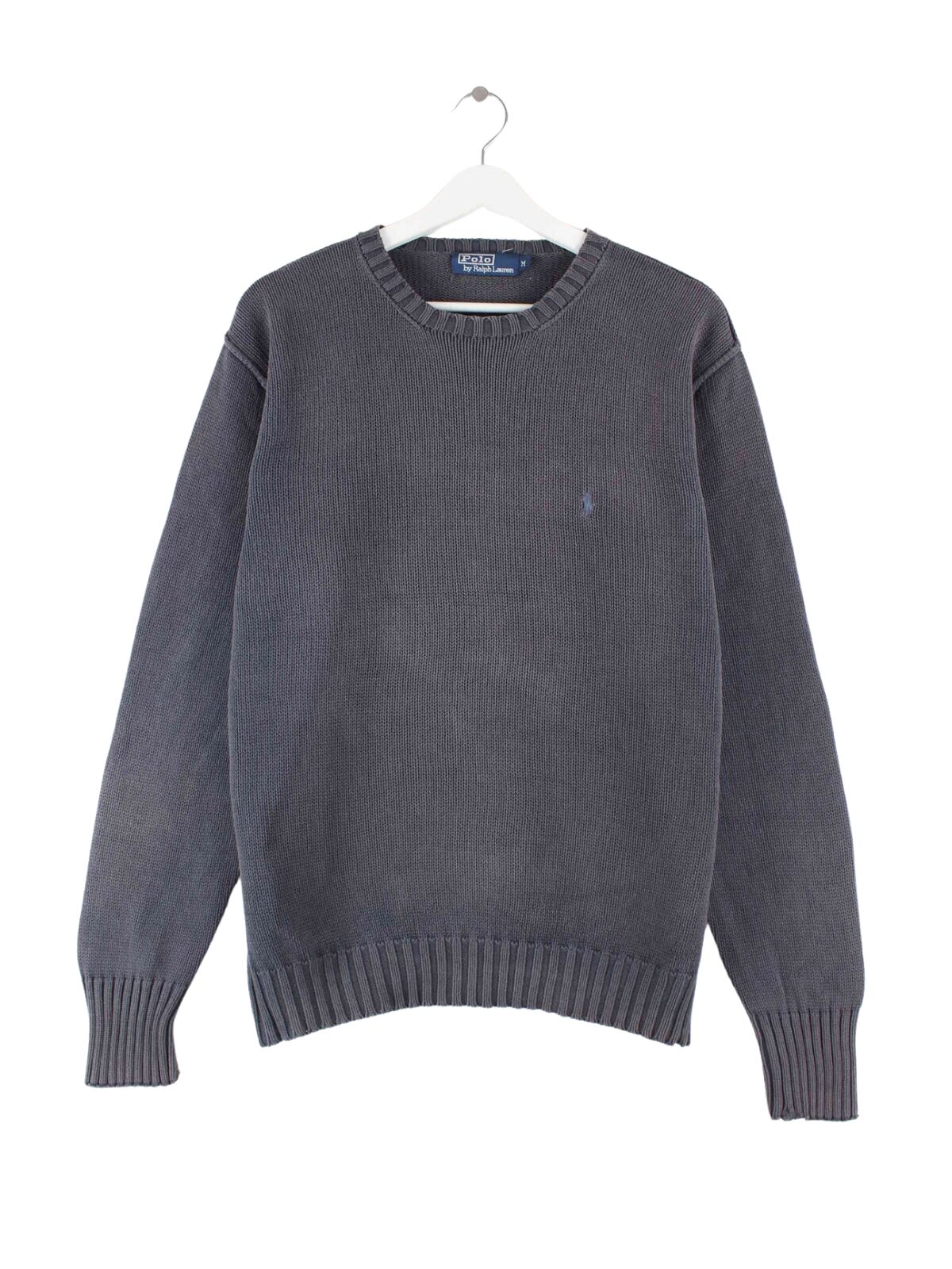 トップス Ralph Lauren 90s cotton knit charcoal Ralph Lauren 90s Vintage Sweater Gray M – Peeces