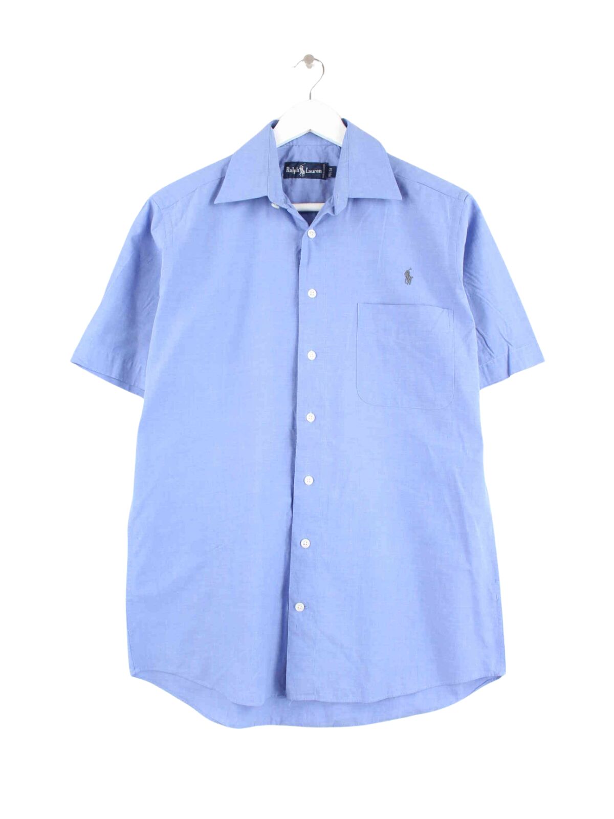 Ralph Lauren 90s Vintage Kurzarm Hemd Blau L (front image)