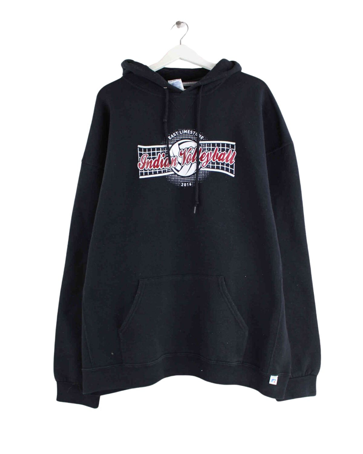 Russell Athletic Indian Volleyball Print Hoodie Schwarz XXL (front image)