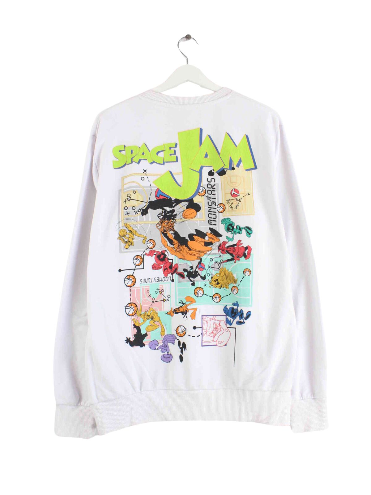 Vintage Space Jam Print Sweater Weiß XL (back image)