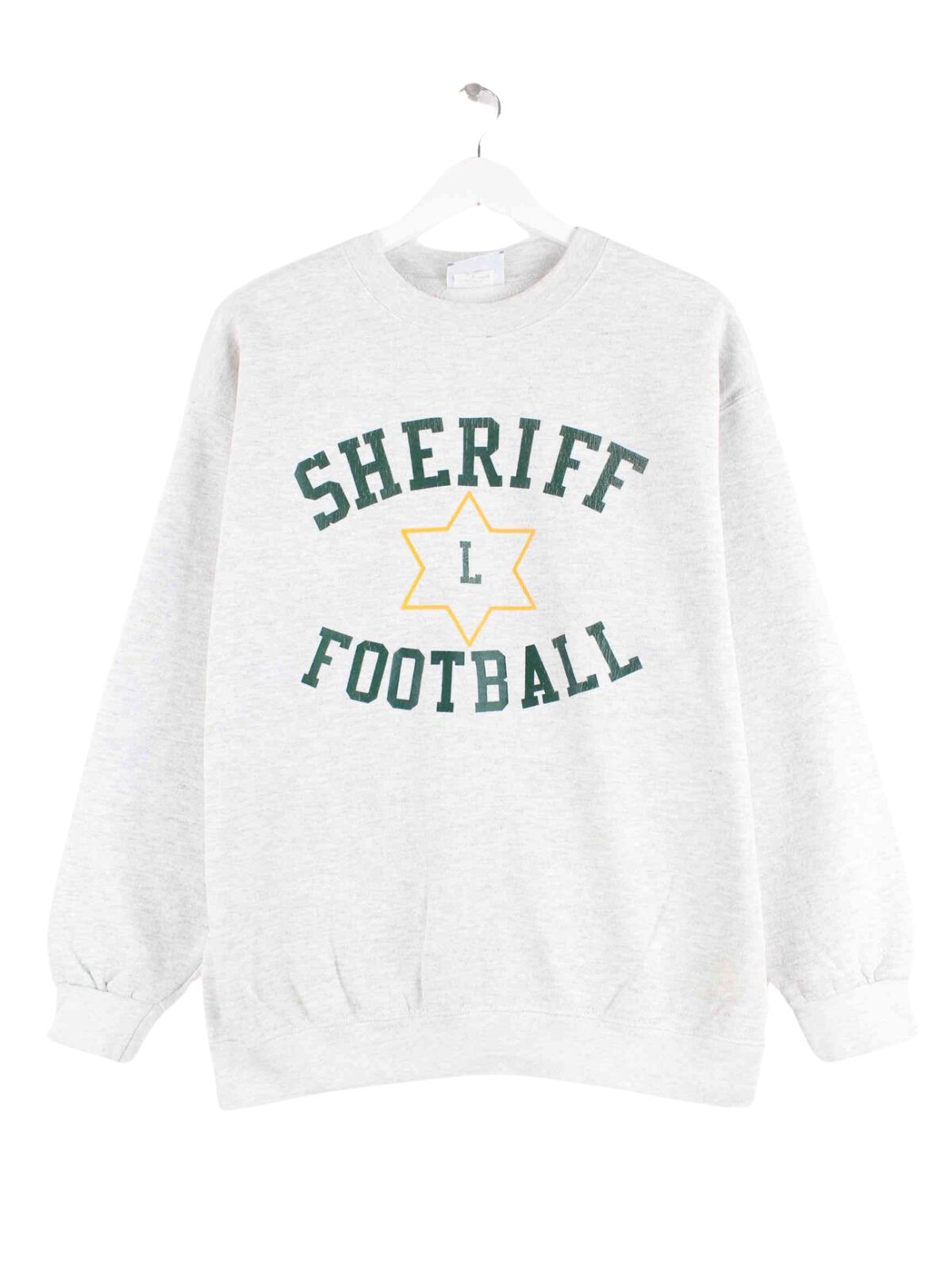 Lee 00s Sheriff Football Print Sweater Grau L (front image)