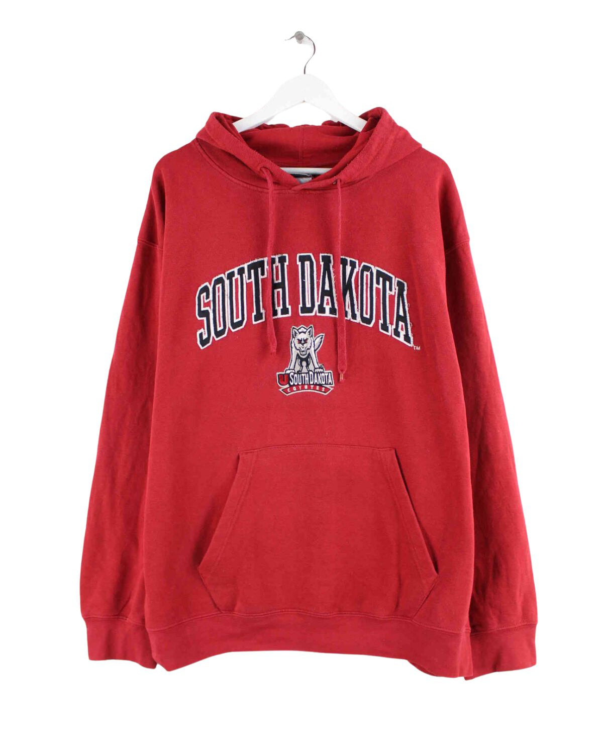 Vintage South Dakota Coyotes Embroidered Hoodie Rot XXL (front image)