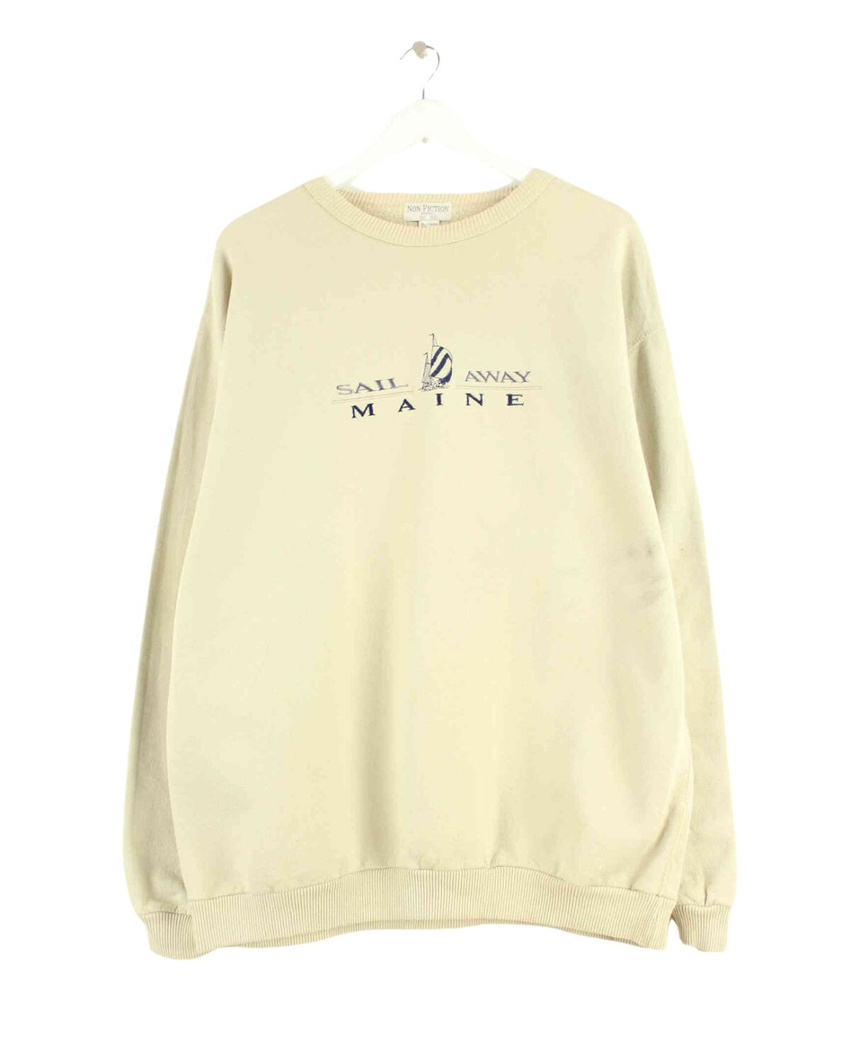 Vintage y2k Sail Away Embroidered Sweater Beige XL (front image)