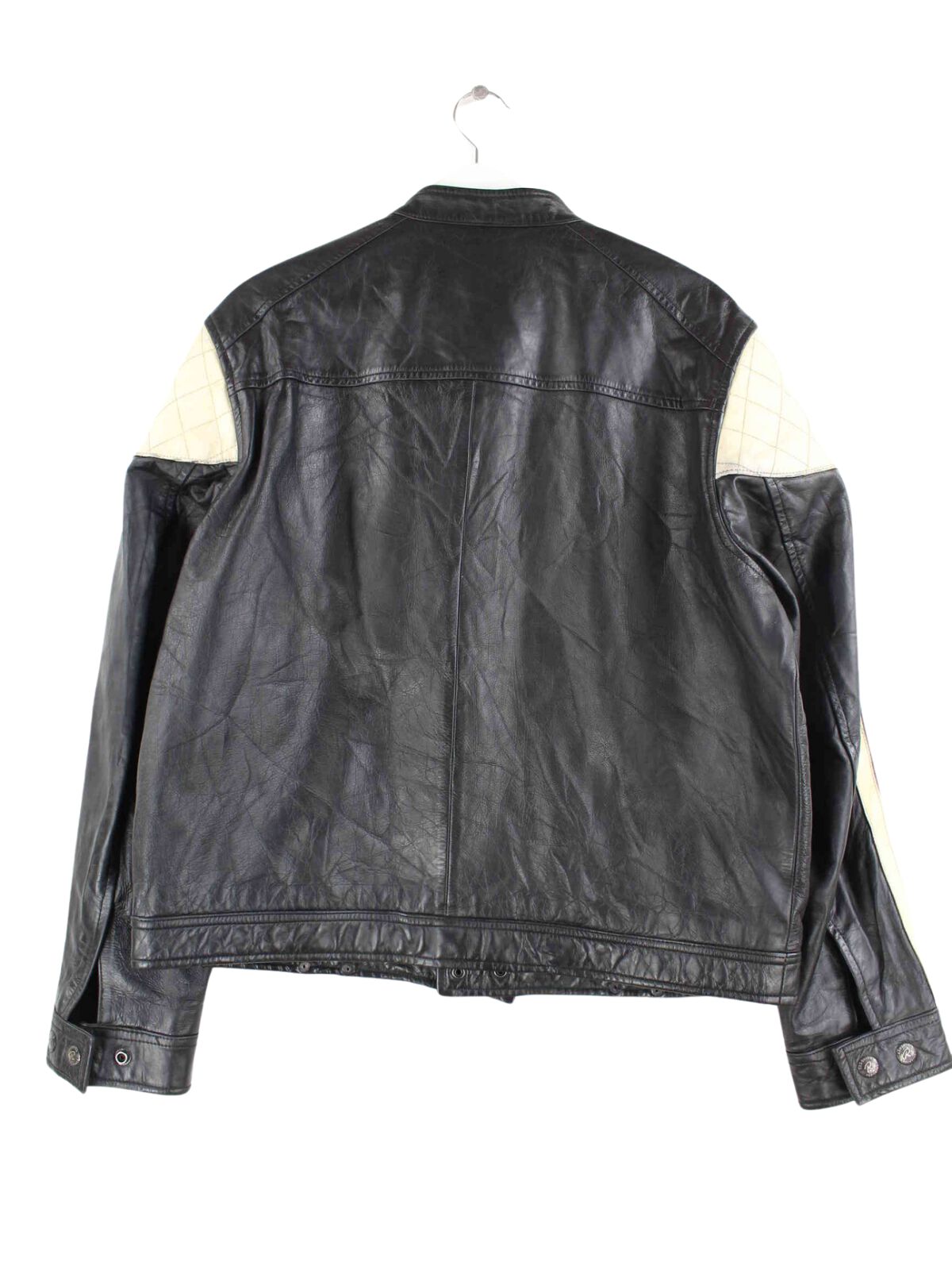 90s REDSKINS ピスタチオTracker Leather Jacket 90s Vintage The Flintstones Cartoon Redskins NFL Football Leather