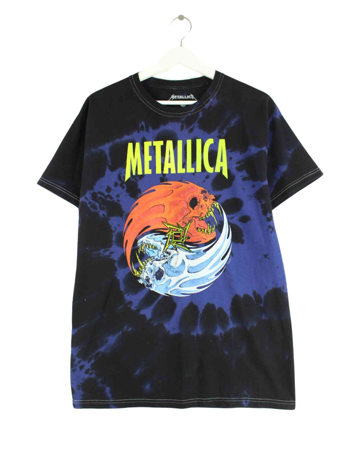 Vintage Metallica Print Tie Dye T-Shirt Schwarz M (front image)