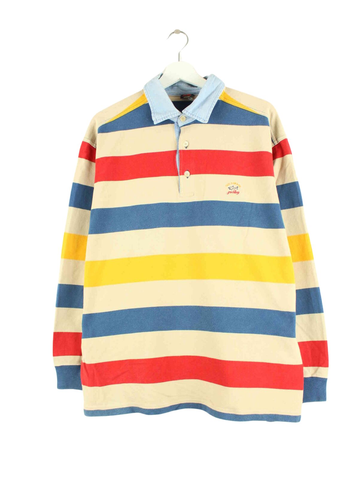 Paul & Shark 90s Vintage Striped Polo Sweater Mehrfarbig XXL (front image)